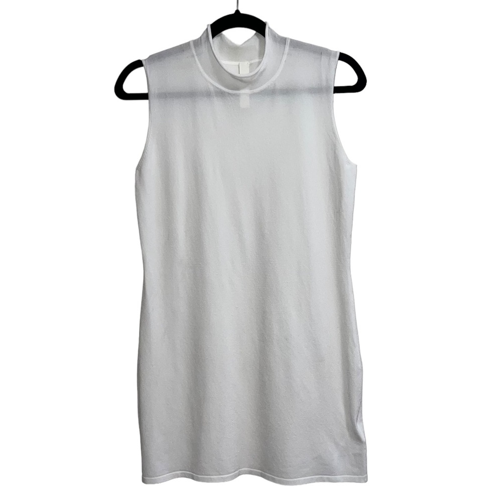 NEW NWOT Dion Lee Ivory Mock Neck Stretch Knit Mini Dress